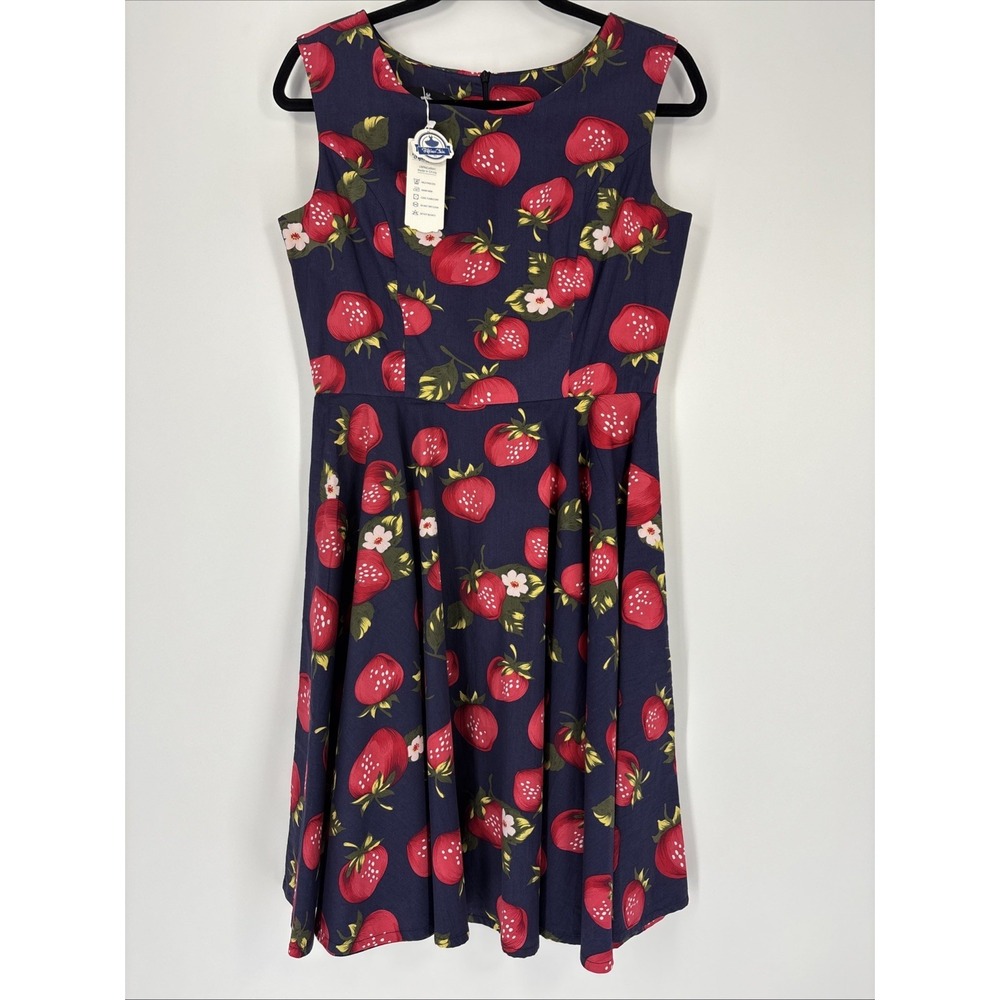 NWT Fifties Chic Retro Fit & Flare Strawberry Dress - Size Medium